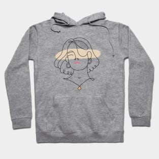 Abstract Line Art Woman Hoodie